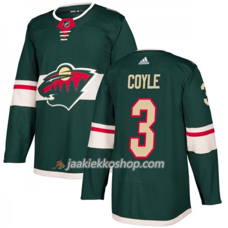 Miehille NHL Minnesota Wild Pelipaita Charlie Coyle 3 Adidas 2017-2018 Vihreä Authentic